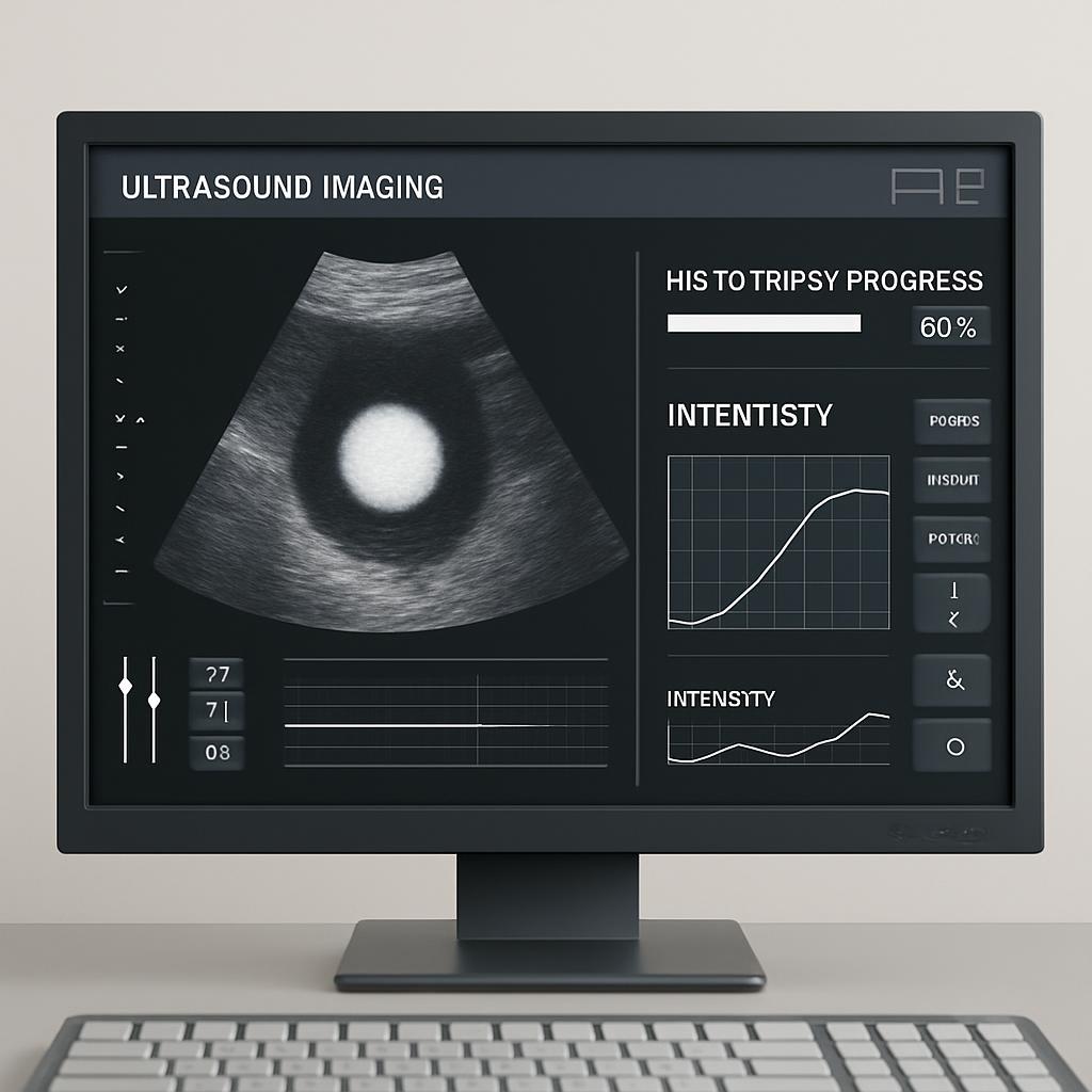 ultrasound imaging on monitor